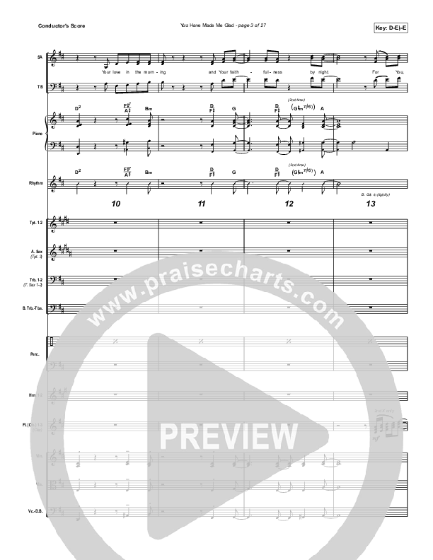 You Have Made Me Glad (Worship Choir SAB) Orchestration (No Vocals) (Charity Gayle / Arr. Erik Foster)