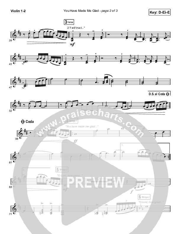 You Have Made Me Glad (Worship Choir SAB) String Pack (Charity Gayle / Arr. Erik Foster)