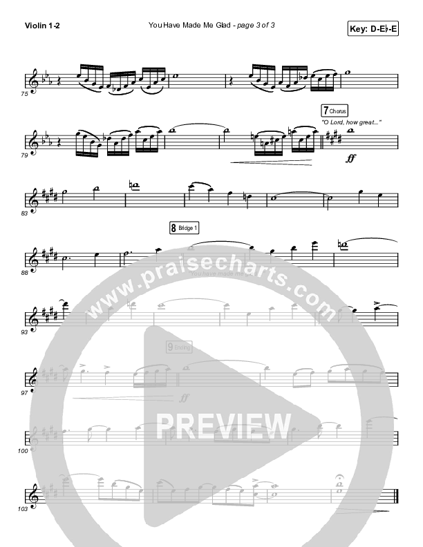 You Have Made Me Glad (Worship Choir SAB) String Pack (Charity Gayle / Arr. Erik Foster)