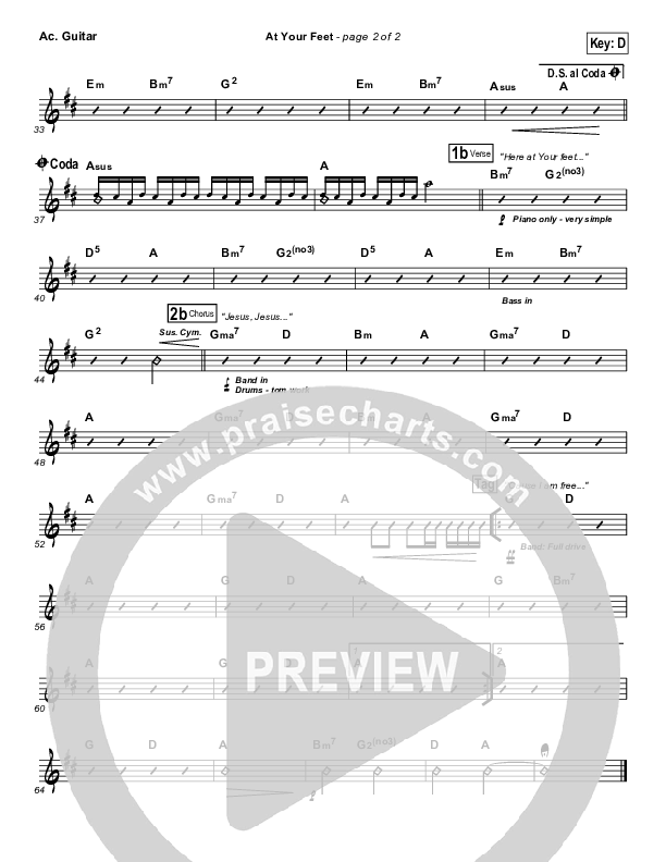 At Your Feet Acoustic Guitar (Casting Crowns)