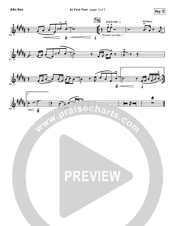 At Your Feet Alto Sax (Casting Crowns)