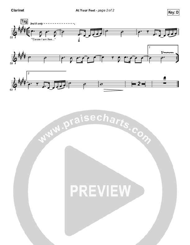 At Your Feet Clarinet (Casting Crowns)