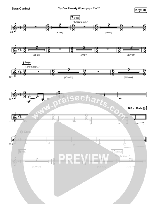 You've Already Won (YouTube) Bass Clarinet (Shane & Shane)