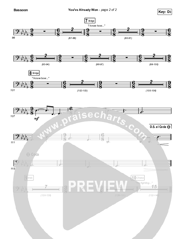 You've Already Won (YouTube) Bassoon (Shane & Shane)