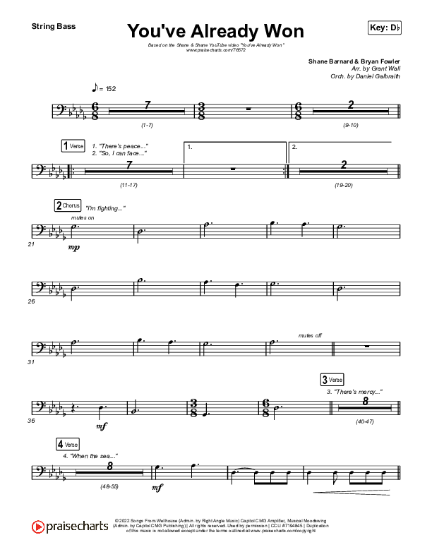 You've Already Won (YouTube) Double Bass (Shane & Shane)