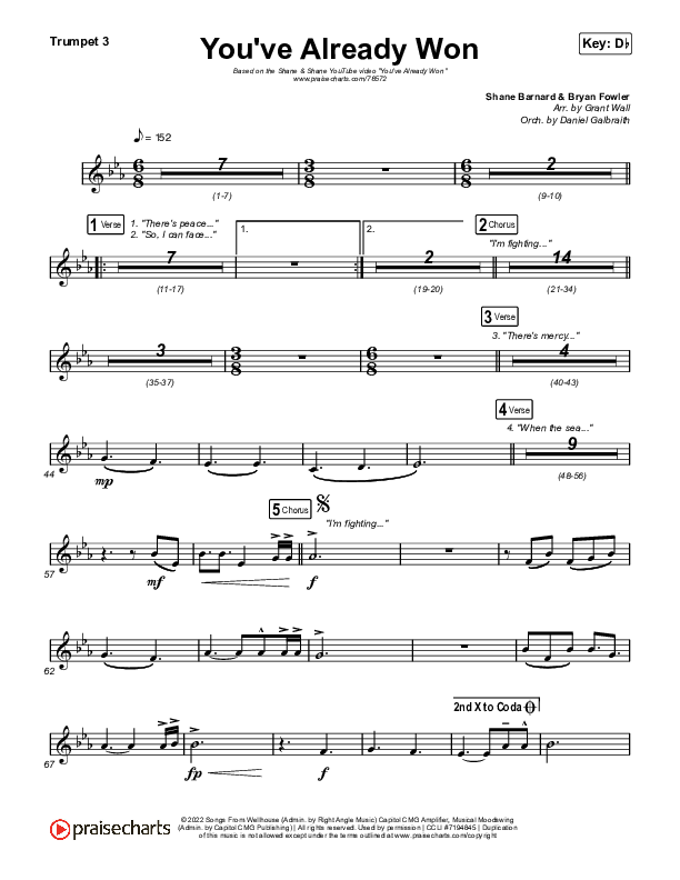 You've Already Won (YouTube) Trumpet 3 (Shane & Shane)