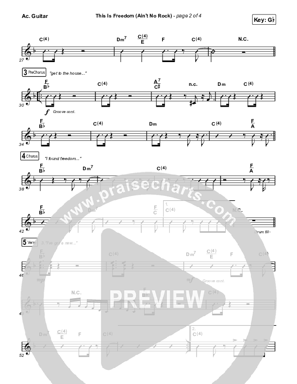 This Is Freedom (Ain't No Rock) (Live) Acoustic Guitar (The Belonging Co / Natalie Grant)