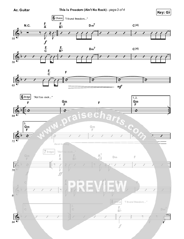 This Is Freedom (Ain't No Rock) (Live) Acoustic Guitar (The Belonging Co / Natalie Grant)