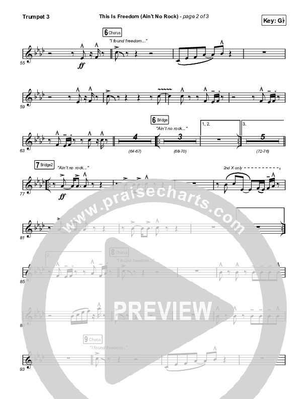 This Is Freedom (Ain't No Rock) (Live) Trumpet 3 (The Belonging Co / Natalie Grant)