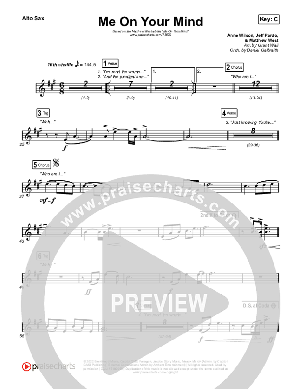 Me On Your Mind Sax Pack (Matthew West)