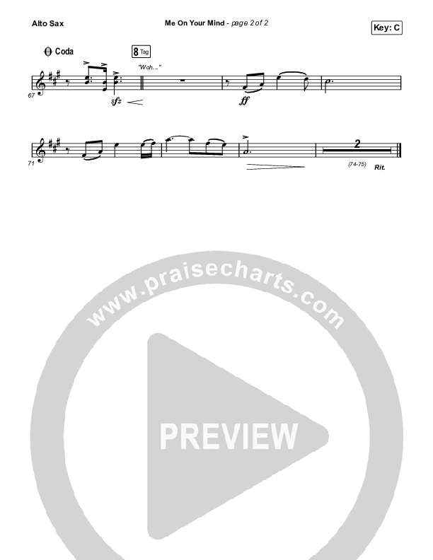 Me On Your Mind Sax Pack (Matthew West)