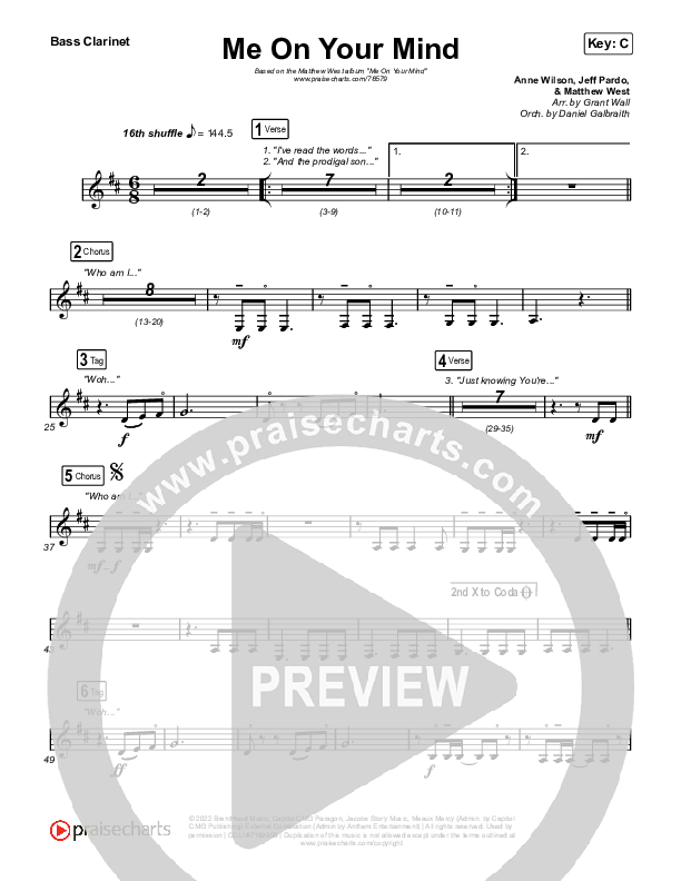 Me On Your Mind Clarinet 1,2 (Matthew West)