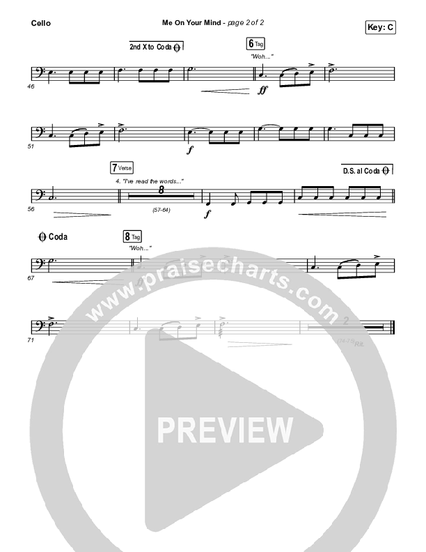 Me On Your Mind Cello (Matthew West)