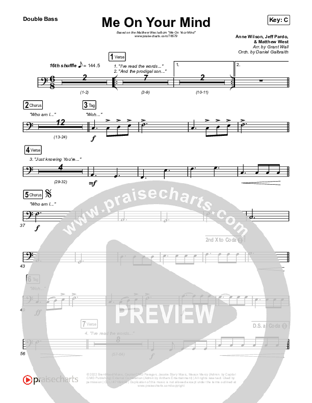 Me On Your Mind String Bass (Matthew West)