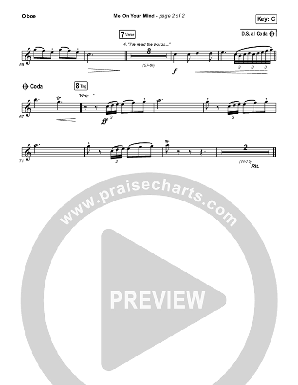 Me On Your Mind Oboe (Matthew West)