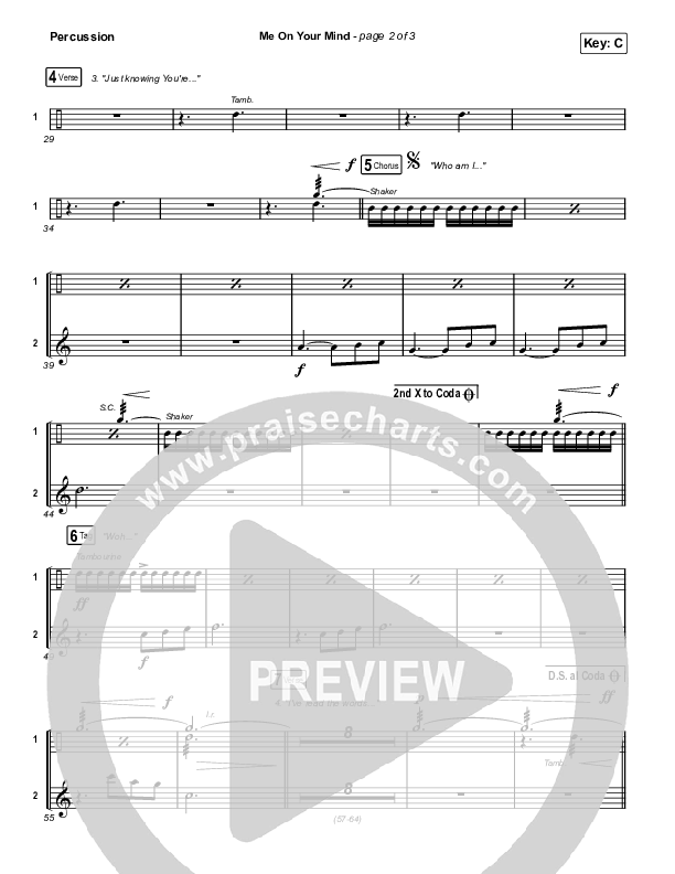 Me On Your Mind Percussion (Matthew West)