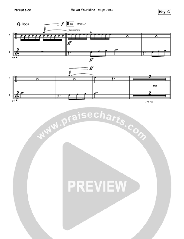 Me On Your Mind Percussion (Matthew West)