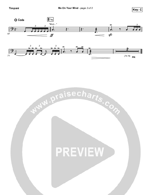 Me On Your Mind Timpani (Matthew West)