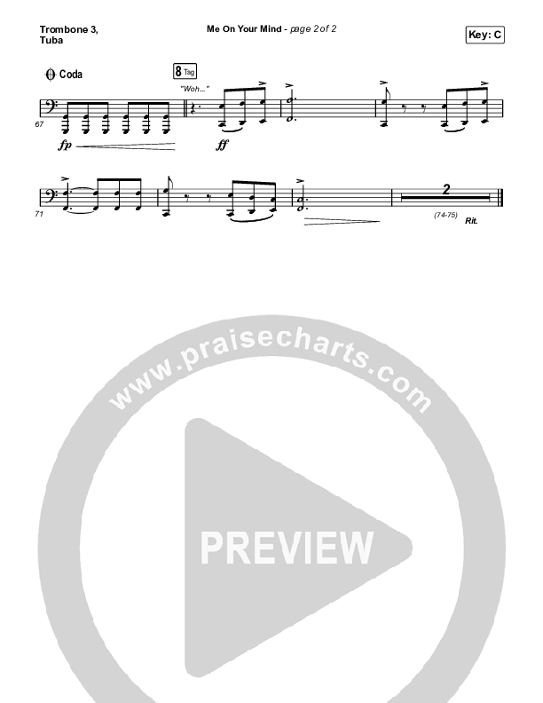 Me On Your Mind Trombone 3/Tuba (Matthew West)