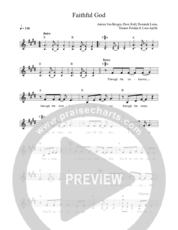 Faithful God Lead Sheet Melody (ICF Worship)