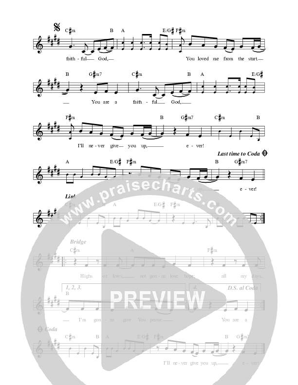 Faithful God Lead Sheet Melody (ICF Worship)