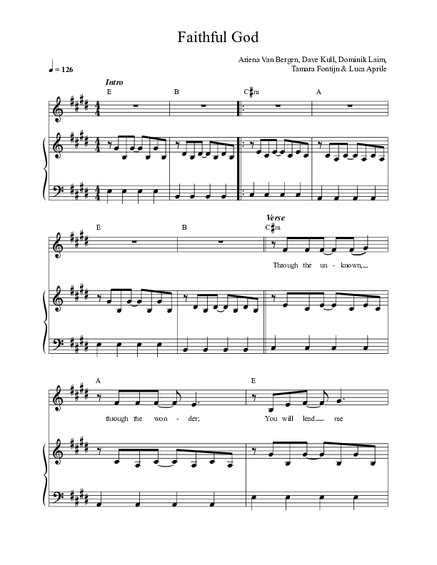 Faithful God Piano/Vocal (Melody) (ICF Worship)