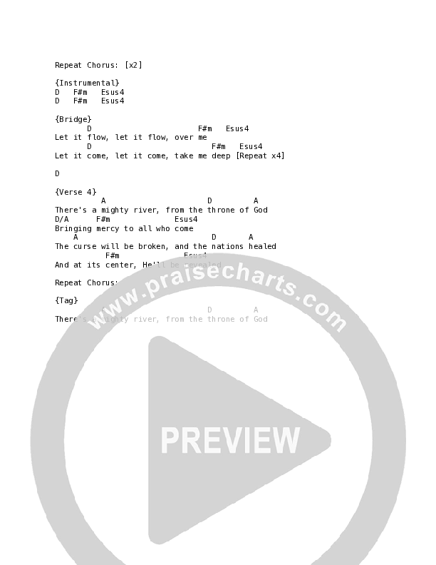Mighty River Chord Chart (Vineyard Worship / Sarah Pemberton)