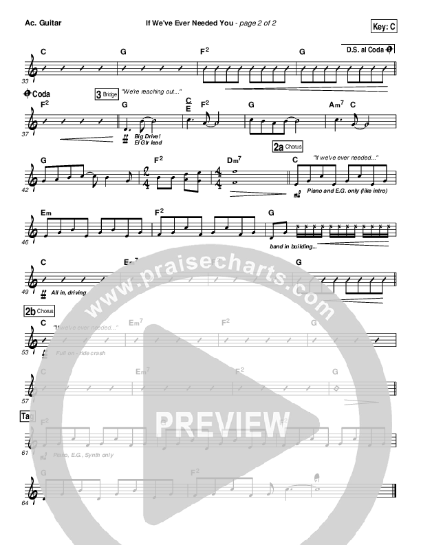 If We've Ever Needed You Acoustic Guitar (Casting Crowns)