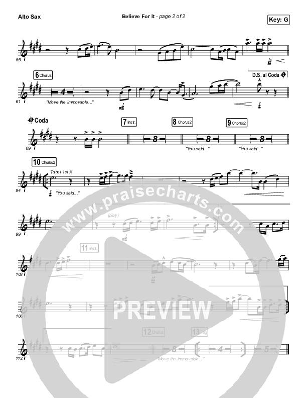 Believe For It (Sing It Now SATB) Sax Pack (CeCe Winans / Arr. Erik Foster)