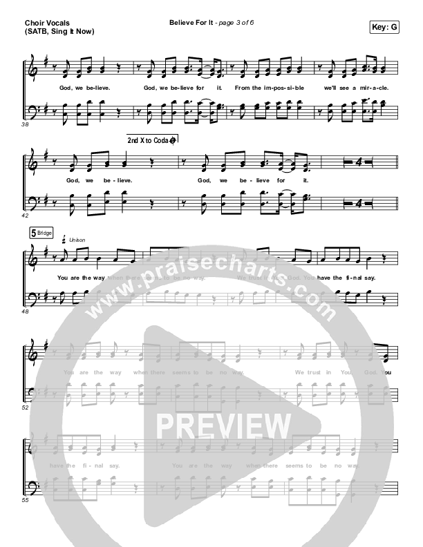 Believe For It (Sing It Now SATB) Choir Sheet (SATB) (CeCe Winans / Arr. Erik Foster)