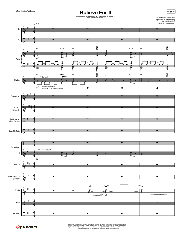 Believe For It (Sing It Now SATB) Orchestration (CeCe Winans / Arr. Erik Foster)