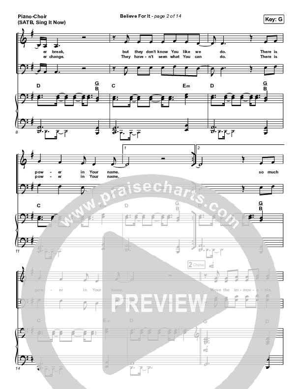 Believe For It (Sing It Now SATB) Piano/Choir (SATB) (CeCe Winans / Arr. Erik Foster)