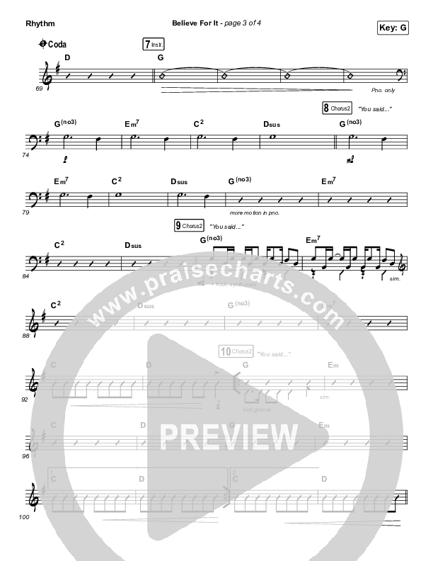 Believe For It (Sing It Now SATB) Rhythm Pack (CeCe Winans / Arr. Erik Foster)