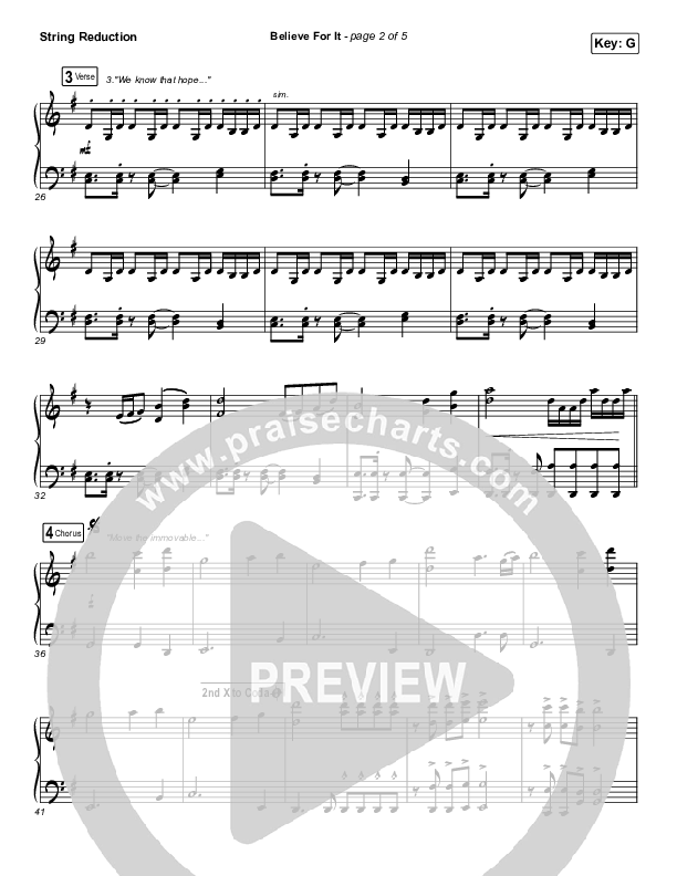 Believe For It (Sing It Now SATB) String Reduction (CeCe Winans / Arr. Erik Foster)