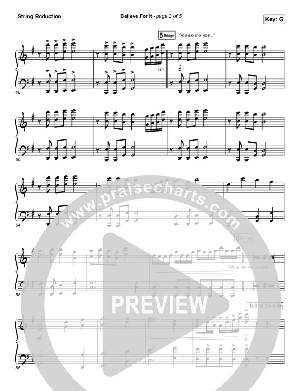 Believe For It (Sing It Now SATB) String Reduction (CeCe Winans / Arr. Erik Foster)