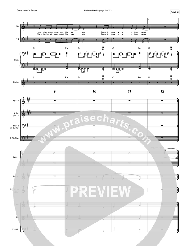 Believe For It (Worship Choir SAB) Orchestration (No Vocals) (CeCe Winans / Arr. Erik Foster)