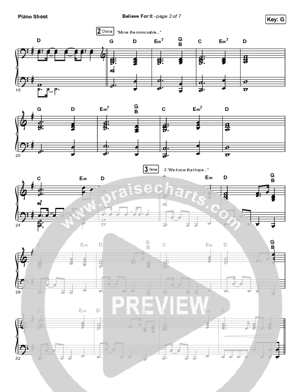 Believe For It (Worship Choir SAB) Piano Sheet (CeCe Winans / Arr. Erik Foster)
