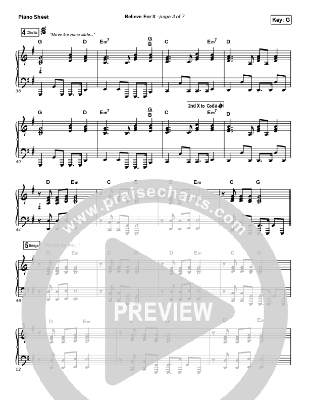 Believe For It (Worship Choir SAB) Piano Sheet (CeCe Winans / Arr. Erik Foster)