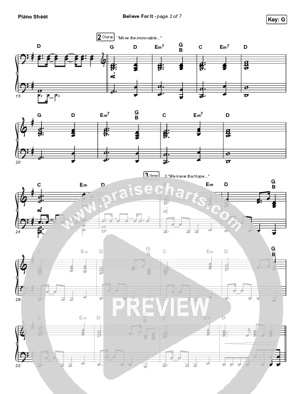 Believe For It (Unison/2-Part Choir) Piano Sheet (CeCe Winans / Arr. Erik Foster)