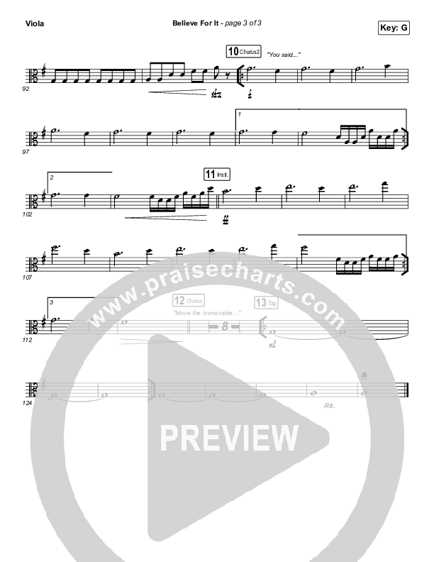Believe For It (Unison/2-Part Choir) Viola (CeCe Winans / Arr. Erik Foster)