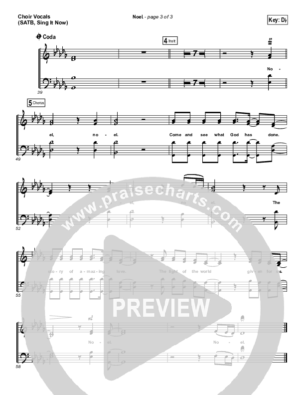 Noel (Sing It Now SATB) Choir Sheet (SATB) (Lauren Daigle / Arr. Mason Brown)