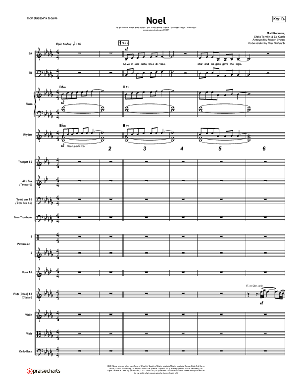 Noel (Sing It Now SATB) Conductor's Score (Lauren Daigle / Arr. Mason Brown)