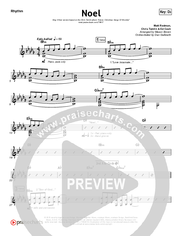 Noel (Sing It Now SATB) Rhythm Pack (Lauren Daigle / Arr. Mason Brown)