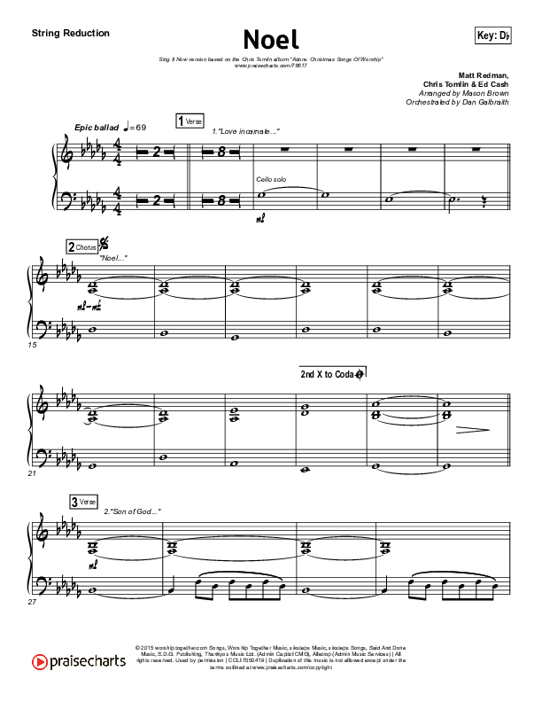 Noel (Sing It Now SATB) String Reduction (Lauren Daigle / Arr. Mason Brown)