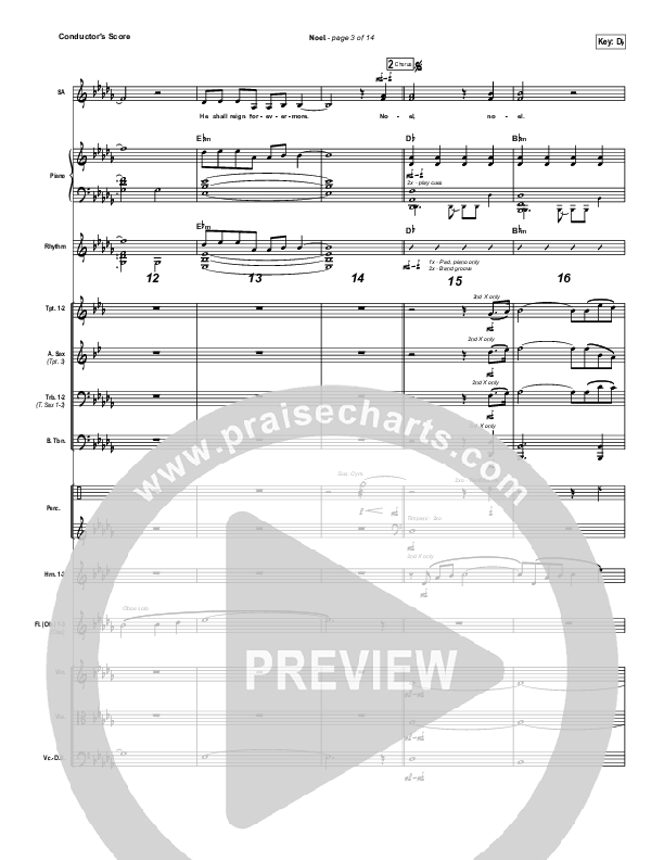 Noel (Unison/2-Part Choir) Conductor's Score (Lauren Daigle / Arr. Mason Brown)