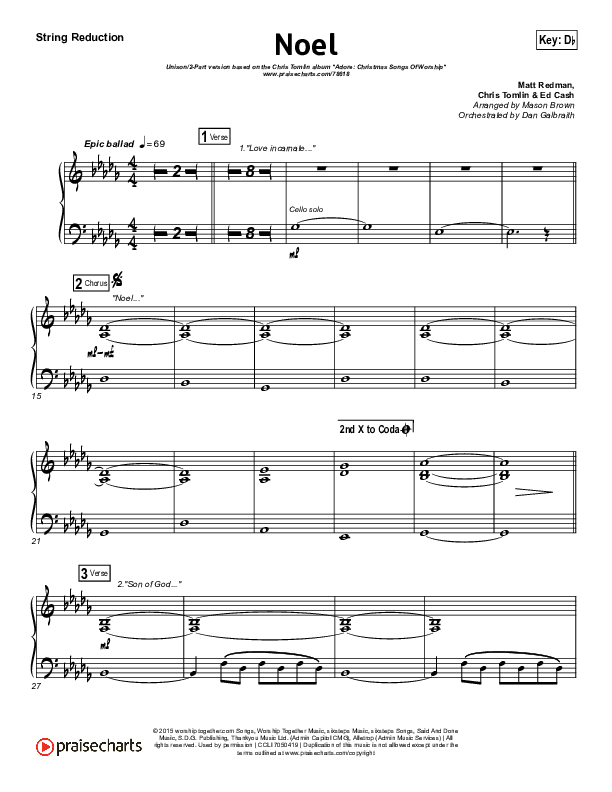 Noel (Unison/2-Part Choir) String Reduction (Lauren Daigle / Arr. Mason Brown)