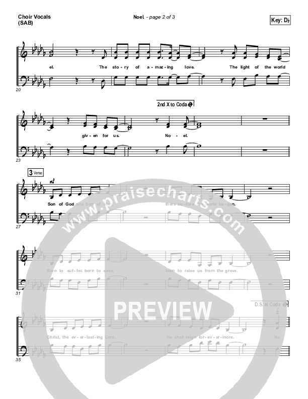 Noel (Worship Choir SAB) Choir Sheet (SAB) (Lauren Daigle / Arr. Mason Brown)