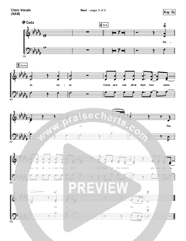 Noel (Worship Choir SAB) Choir Sheet (SAB) (Lauren Daigle / Arr. Mason Brown)