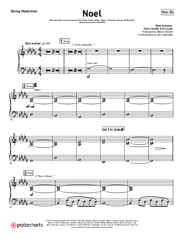 Noel (Worship Choir SAB) String Reduction (Lauren Daigle / Arr. Mason Brown)