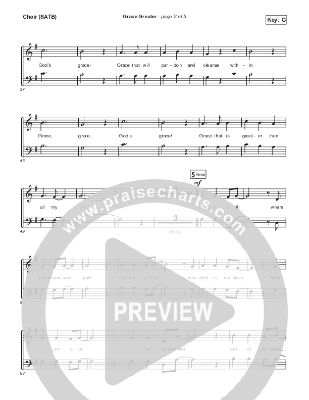 Grace Greater Choir Sheet (SATB) (Travis Cottrell)